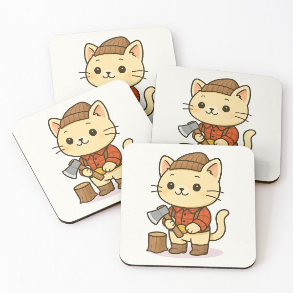 Item preview, Cute Lumberjack Cat Cartoon designed and sold by HoopeStylee.
