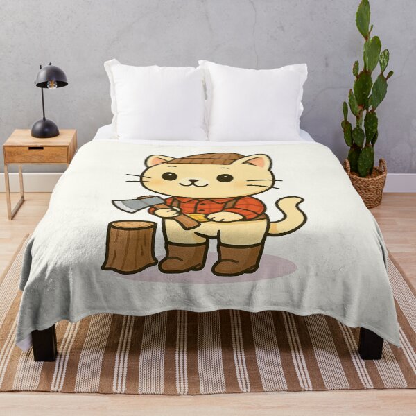 Item preview, Cute Lumberjack Cat Cartoon designed and sold by HoopeStylee.