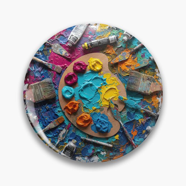 Item preview, Artist's Studio Chaos - Paint Palette & Brushes Explosion designed and sold by SavinMercantile.