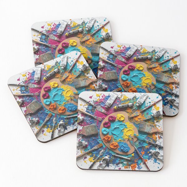 Item preview, Artist's Studio Chaos - Paint Palette & Brushes Explosion designed and sold by SavinMercantile.