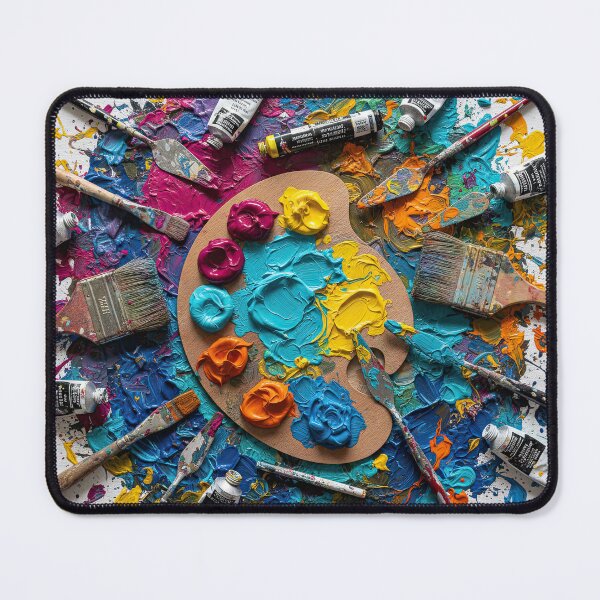 Item preview, Artist's Studio Chaos - Paint Palette & Brushes Explosion designed and sold by SavinMercantile.