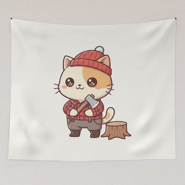Item preview, Cute Lumberjack Cat designed and sold by HoopeStylee.
