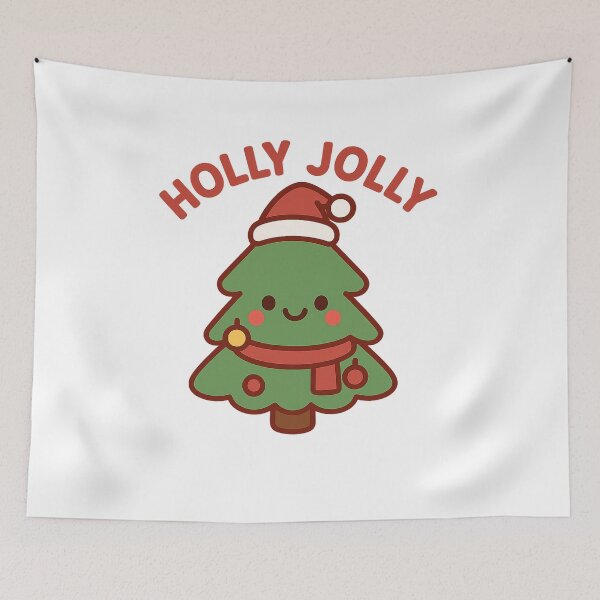 Item preview, Holly Jolly Christmas Tree | Cute Kawaii Xmas Tree in Santa Hat | Holiday Design designed and sold by StyleLap.