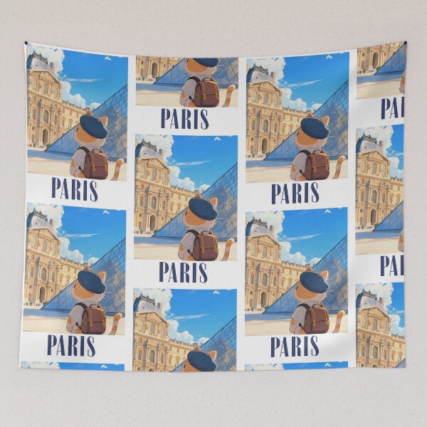Item preview, Cute Kitty In The Louvre Museum Paris Retro-modern Version  designed and sold by Aguilar Trips.