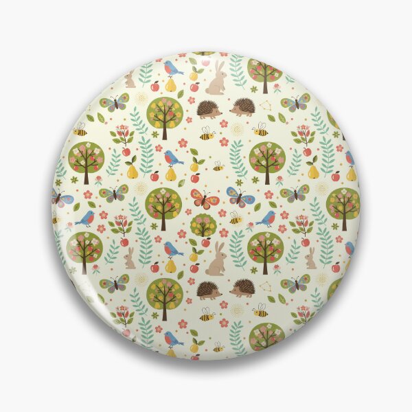 Item preview, Spring Orchard – Whimsical Scandinavian Folk Art Seamless Design © heidiannemorris designed and sold by FOLK ART FUSION.