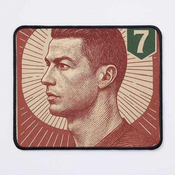 Item preview, Vintage Portuguese Football Legend No.7 Poster, sticker – Retro Soccer Icon Art for Fans of Manchester, Madrid & Juventus designed and sold by PharaonicArtist.