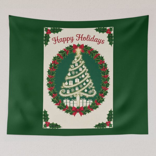 Item preview, Christmas Tree & Holly - Happy Holidays designed and sold by DesignsByPrnces.