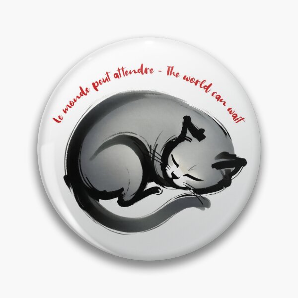 Item preview, Le Monde Peut Attendre — The World Can Wait (Sleeping Cat Art) designed and sold by FrancophileFun.