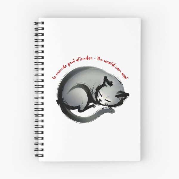 Item preview, Le Monde Peut Attendre — The World Can Wait (Sleeping Cat Art) designed and sold by FrancophileFun.