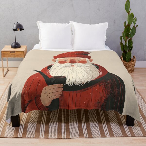 Item preview, Cozy Vintage Santa With Winter Pipe designed and sold by yara.lahdo.