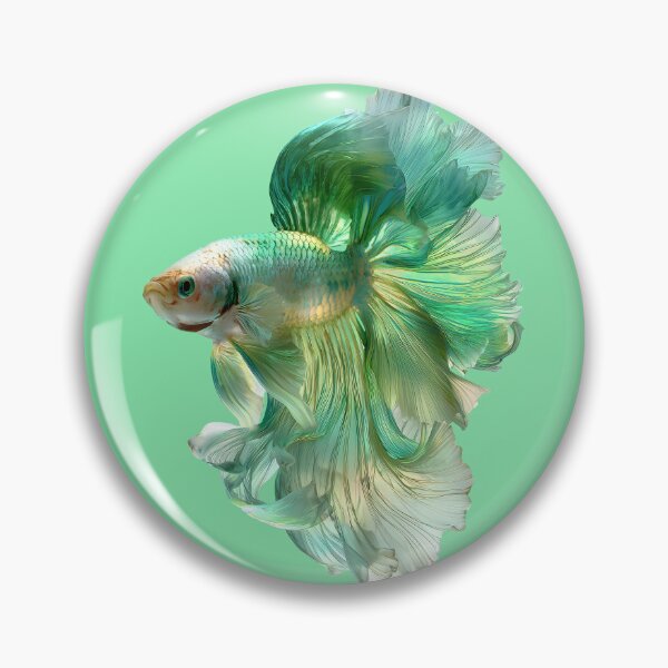 Item preview, Pastel Mint Green Betta Siamese Fighting Fish, Soft Green Pastel Halfmoon / Veiltail Aquarium designed and sold by meganohm.