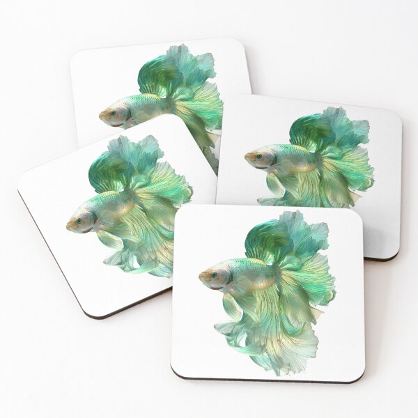 Item preview, Pastel Mint Green Betta Siamese Fighting Fish, Soft Green Pastel Halfmoon / Veiltail Aquarium designed and sold by meganohm.