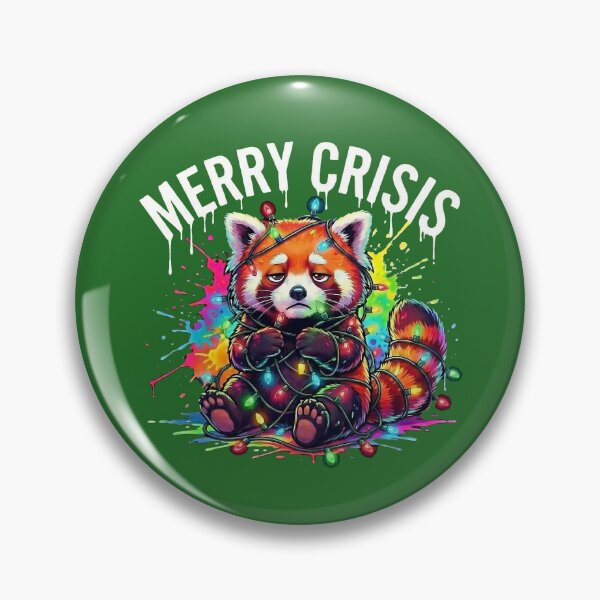Item preview, Merry Crisis – Grumpy Red Panda Christmas Lights Meme Tee designed and sold by C-Town Tees.