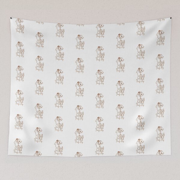 Item preview, Pawly Hey – Cute Waving Dog Line Art for Dog Lovers designed and sold by PrintoraSpirit.