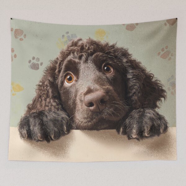 Item preview, American Water Spaniel Peeking over Wall 01 designed and sold by Elisabeth Lucas.