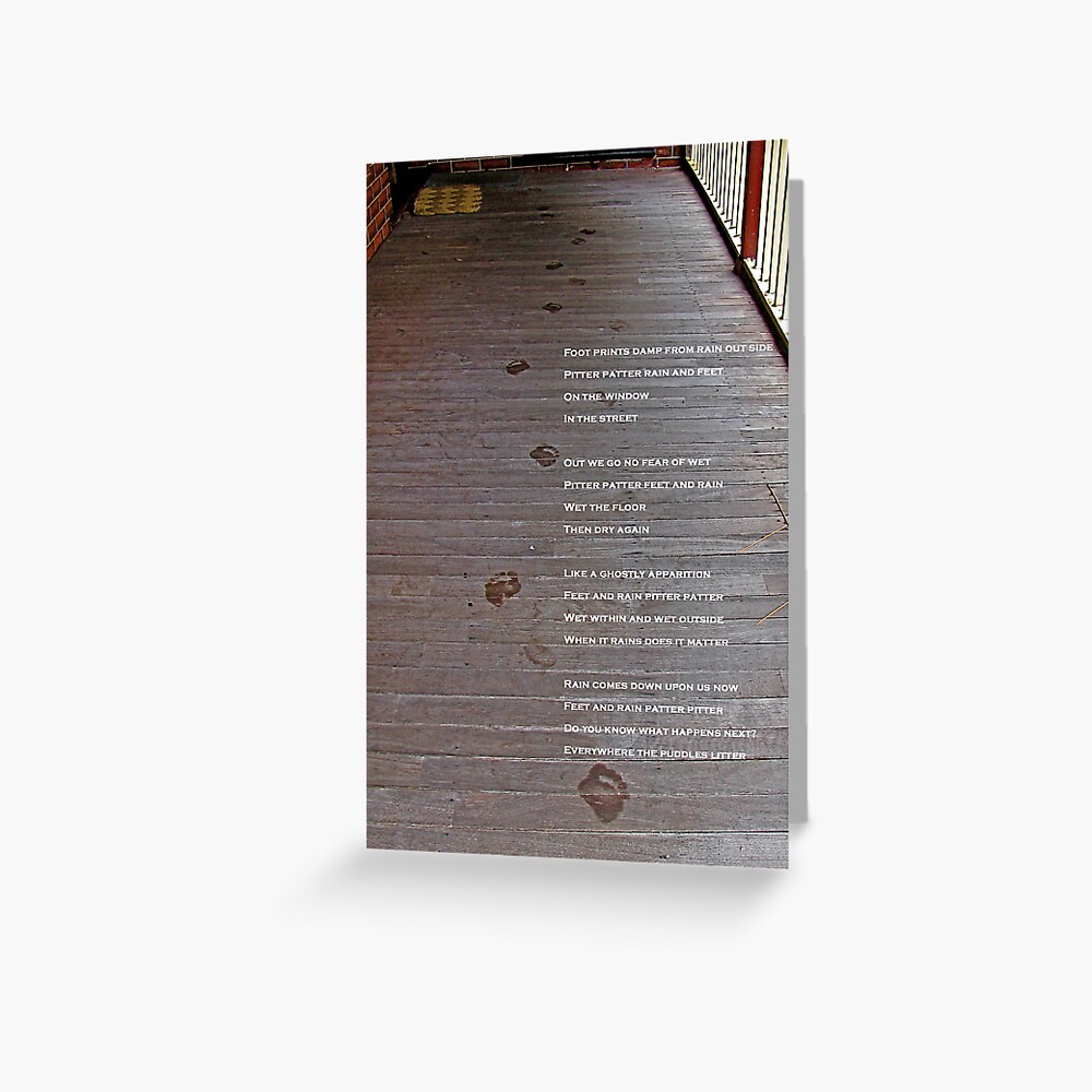 Damp Footprints Greeting Card