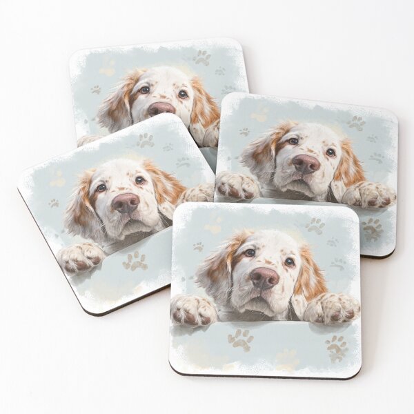 Item preview, Clumber Spaniel Peeking over Wall 01 designed and sold by Elisabeth Lucas.