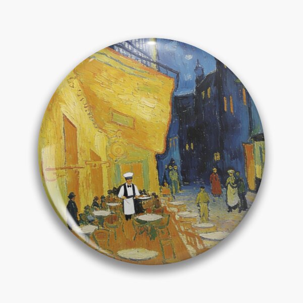 Item preview, Vibrant Night Cafe Terrace Painting | Classic Post-Impressionism Street Scene | Yellow and Blue Starry Sky Art designed and sold by Cherrydora.