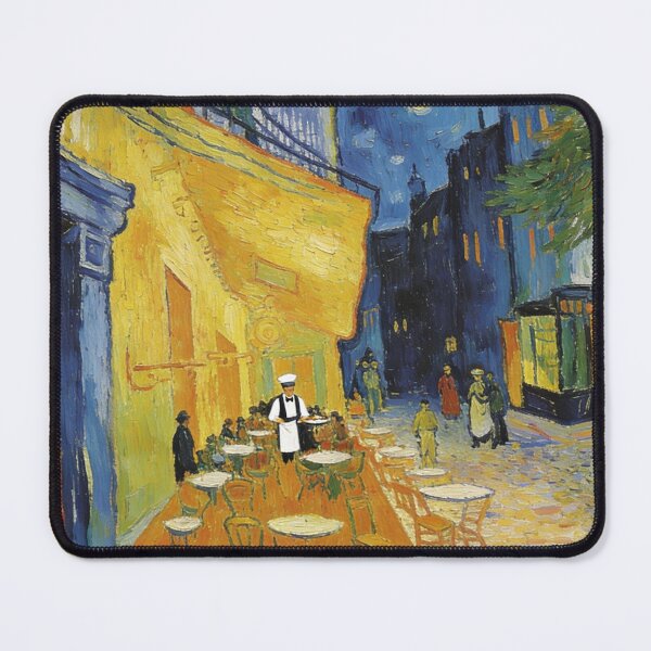Item preview, Vibrant Night Cafe Terrace Painting | Classic Post-Impressionism Street Scene | Yellow and Blue Starry Sky Art designed and sold by Cherrydora.