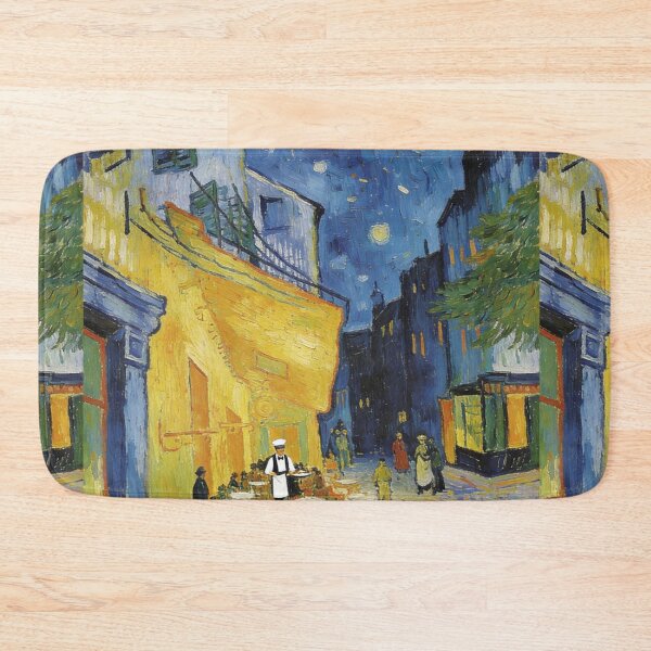 Item preview, Vibrant Night Cafe Terrace Painting | Classic Post-Impressionism Street Scene | Yellow and Blue Starry Sky Art designed and sold by Cherrydora.