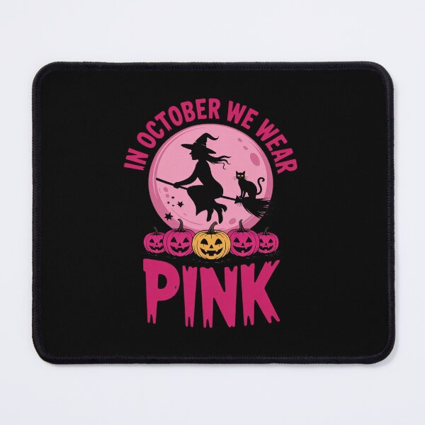 Item preview, in October We Wear Pink Witch Cat Breast Cancer Halloween designed and sold by ShelFisher.