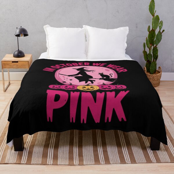 Item preview, in October We Wear Pink Witch Cat Breast Cancer Halloween designed and sold by ShelFisher.