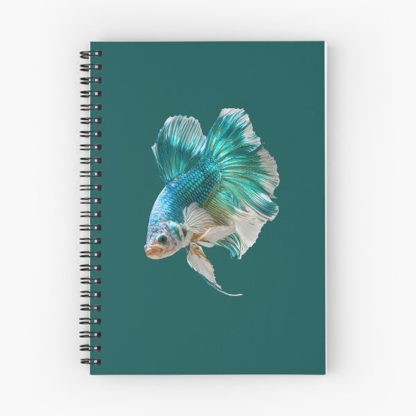 Item preview, Teal Blue & White Betta Siamese Fighting Fish, Turquoise Blue Veiltail / Halfmoon Rosetail Turquoise Galaxy Marble designed and sold by meganohm.