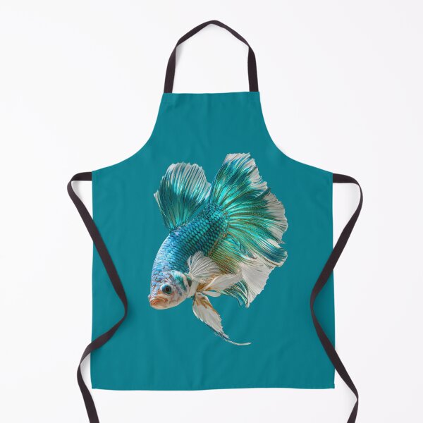 Item preview, Teal Blue & White Betta Siamese Fighting Fish, Turquoise Blue Veiltail / Halfmoon Rosetail Turquoise Galaxy Marble designed and sold by meganohm.