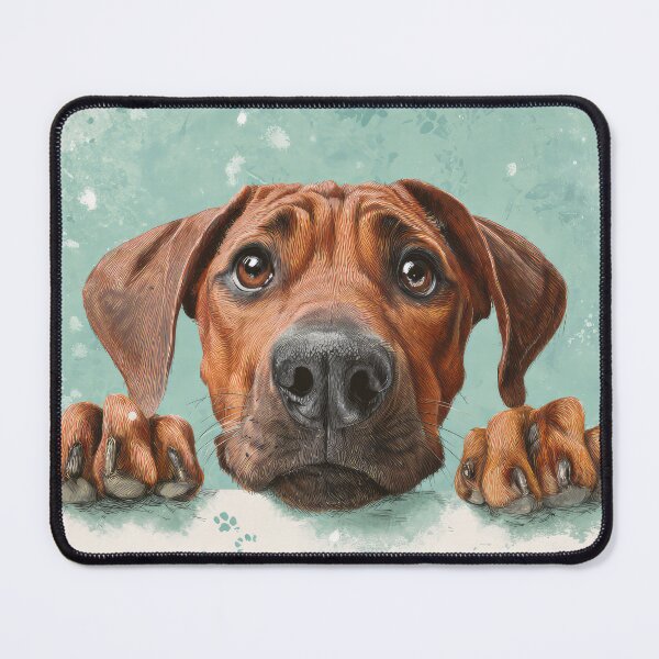 Item preview, Rhodesian Ridgeback Peeking over Wall 01 designed and sold by Elisabeth Lucas.