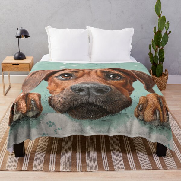 Item preview, Rhodesian Ridgeback Peeking over Wall 01 designed and sold by Elisabeth Lucas.