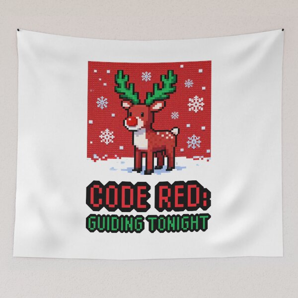 Item preview, CODE RED: GUIDING TONIGHT — Pixel Reindeer designed and sold by gstevensonart.