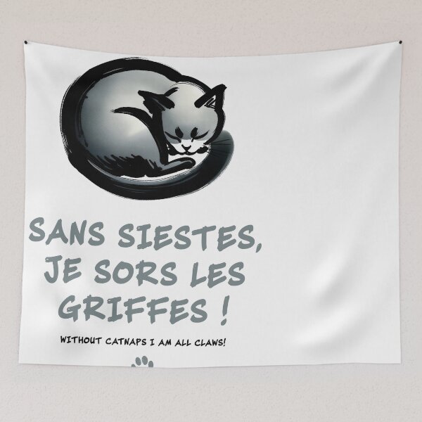 Item preview, Without Catnaps I Am All Claws! — Sleeping Cat Art designed and sold by FrancophileFun.
