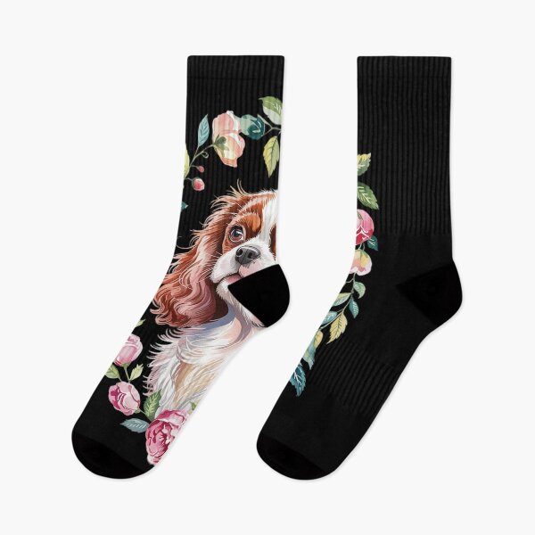 Item preview, Cavalier King Charles Spaniel Dog With Flowers Floral Men Women  designed and sold by FadeOfThrone.