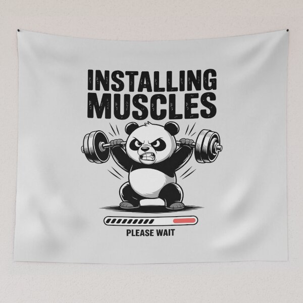 Item preview, Installing Muscles Please Wait Panda Lifting Weights Workout designed and sold by Sandrhaus.