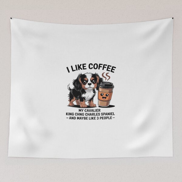 Item preview, Cavalier King Charles Spaniel Dogs And Coffee designed and sold by SyntaxClaw.