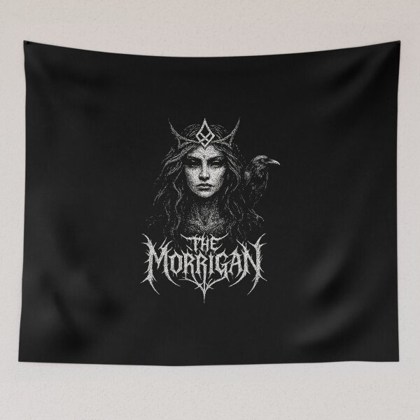 Item preview, The Morrigan Metalhead Illustration – Celtic Goddess Artwork designed and sold by Mortisigil.