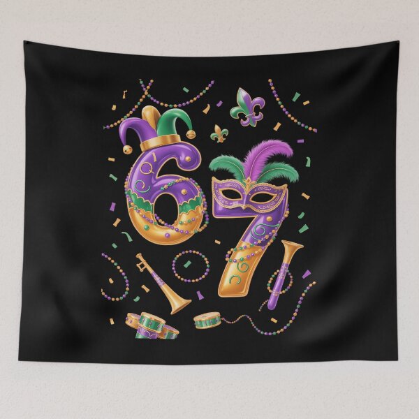Item preview, Six Seven Carnaval Festival Meme 67 Mardi Gras Funny designed and sold by CruelShadesSt.