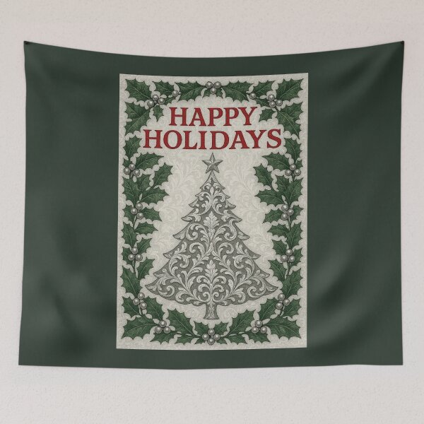 Item preview, Silver Christmas Tree, Pearls & Holly - Happy Holidays designed and sold by DesignsByPrnces.