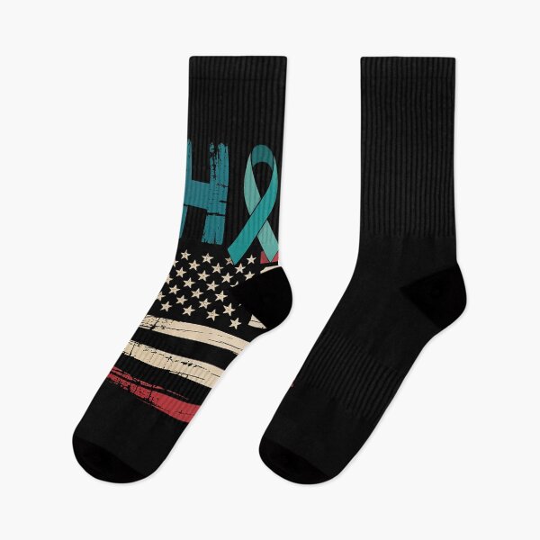 Item preview, Hope Cervical Cancer Awareness USA Flag Support Teal designed and sold by SIGORDESIGN.
