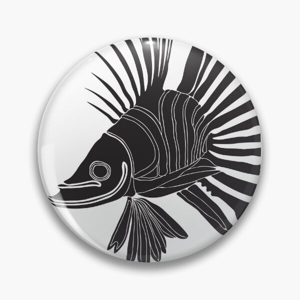 Item preview, Lion Fish Black and White Drawing designed and sold by BoldLineArt.