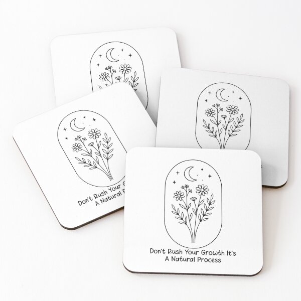 Item preview, Don't Rush Your Growth - Moon & Floral Badge designed and sold by TheMindfulLin3.