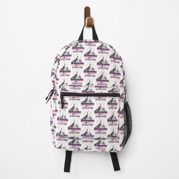 Item preview, Retro 80s Hiker Achievement | Geometric Mountain & 'The World Is Yours' Motivational Art designed and sold by Cherrydora.