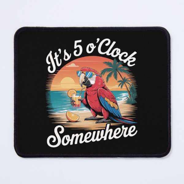 Item preview, It is 5 O'clock Somewhere Drinking Parrot designed and sold by Sandrhaus.
