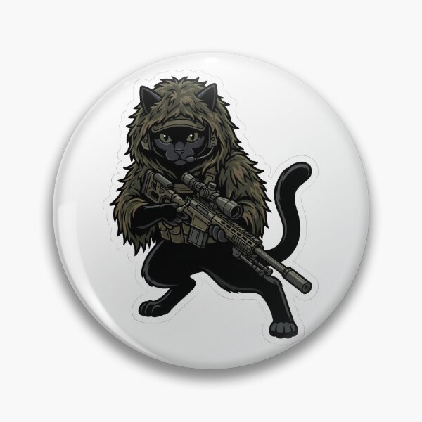 Item preview, Tactical Black Cat Sniper Ghillie Special Forces Gift designed and sold by LoliDesignShop.