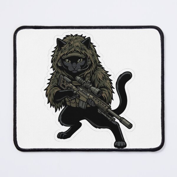 Item preview, Tactical Black Cat Sniper Ghillie Special Forces Gift designed and sold by LoliDesignShop.