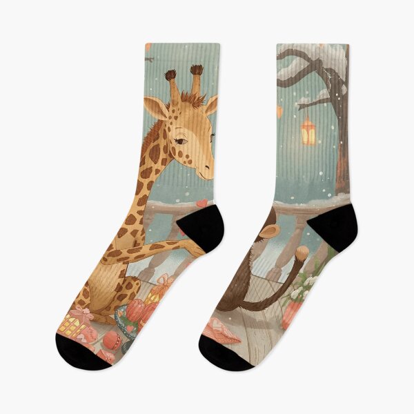 Item preview, Valentine’s Giraffe & Monkey Couple • Whimsical Heart Trinket Prep Art designed and sold by WildlifeWhimsy.