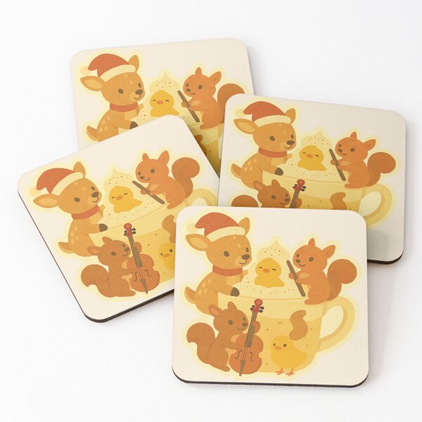 Item preview, Eggnog Woodland Band – Cute Deer & Squirrel Christmas Art designed and sold by Tiny Joy World.