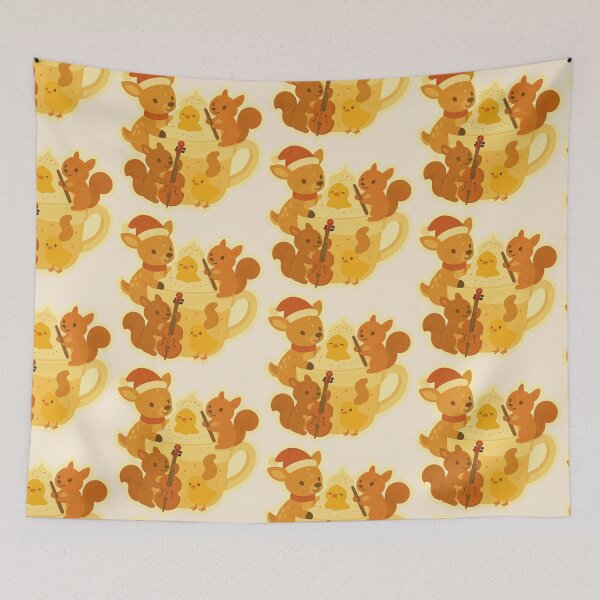 Item preview, Eggnog Woodland Band – Cute Deer & Squirrel Christmas Art designed and sold by Tiny Joy World.