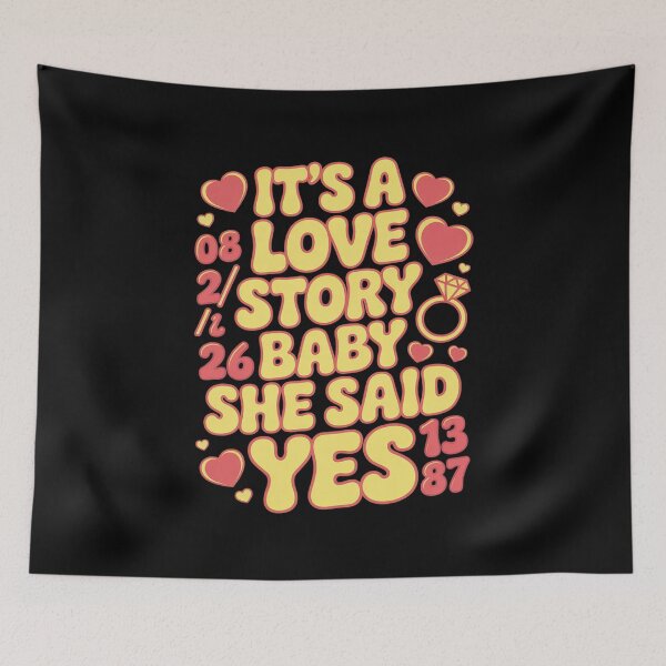 Item preview, It's a Love Story Baby She Said Yes Fiance Couple Engagement designed and sold by ryukaizox1.