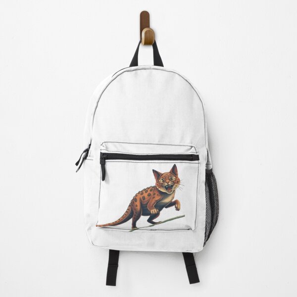 Item preview, cat dino Vintage Dino Cat Jungle Travel Poster Art designed and sold by Uglyandcute.